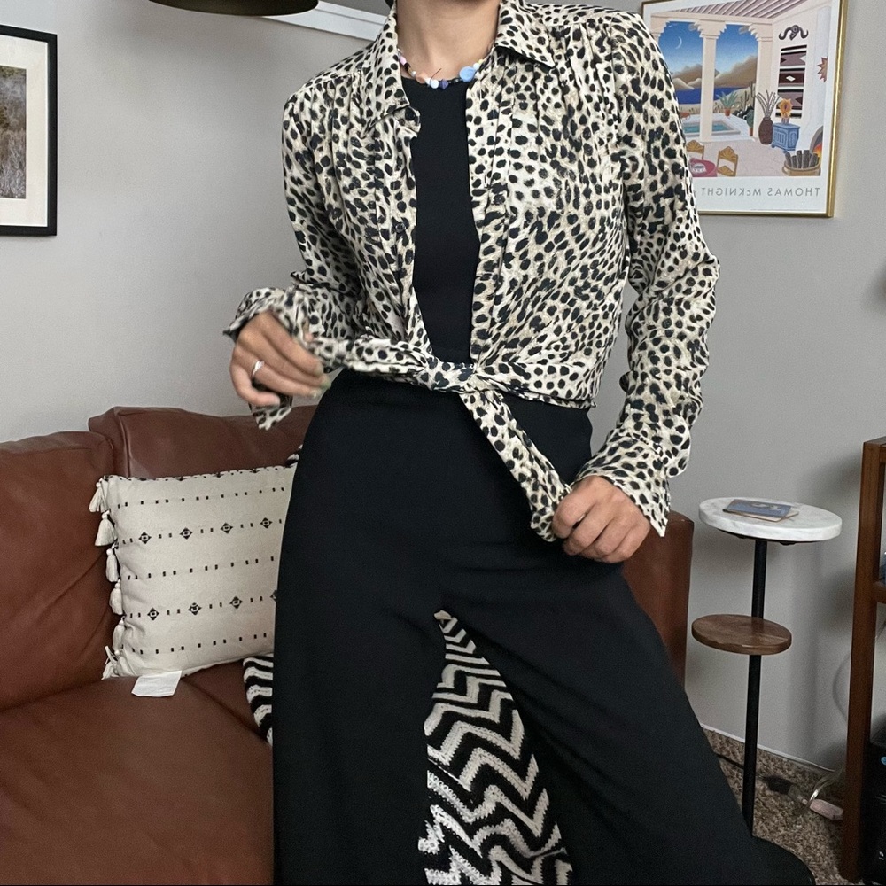 H&M animal print button down